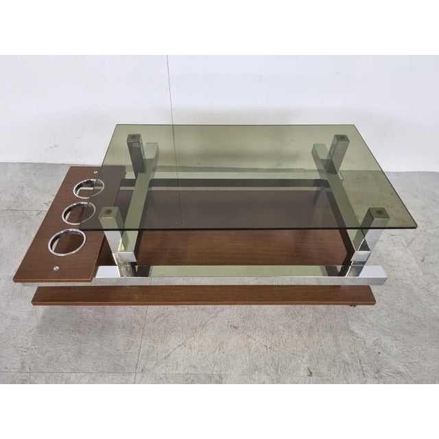 Vintage Teak and Chrome Coffee Table, 1960s For Sale - Image 3 of 13