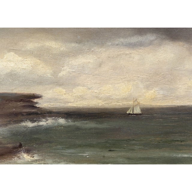 Coastal View With Cliffs Antique Seascape Oil Painting British School For Sale - Image 6 of 14