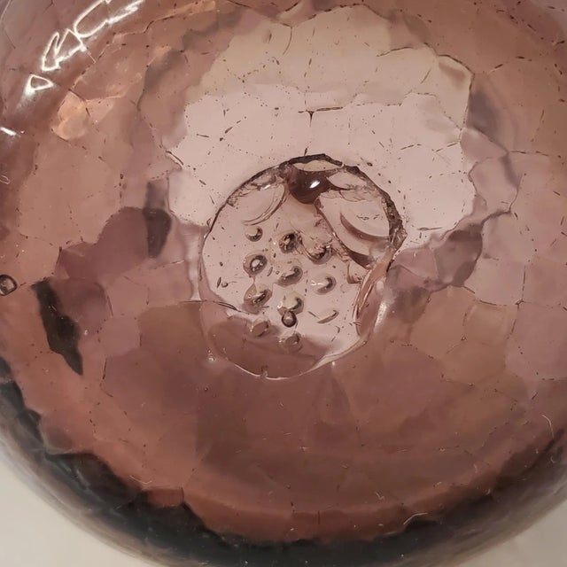 Mid Century Pilgrim Amethyst Crackle Glass Pitcher For Sale In Nashville - Image 6 of 7