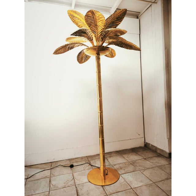 Vintage 12-Light Palm Floor Lamp in Brass, 1970s For Sale - Image 13 of 18