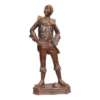 Bronze Actor Statue Shakesperian Classical Elizabethan Thespian Casting For Sale