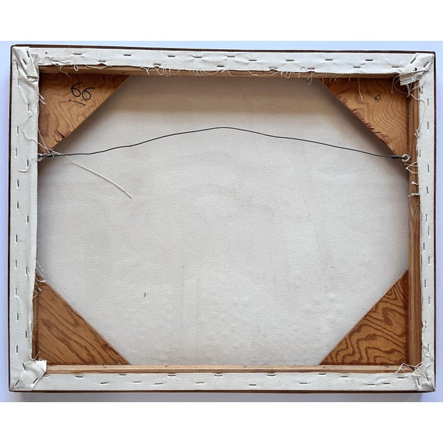 Paper 1970s "Pink Abstract" Oil Paint on Board For Sale - Image 7 of 10