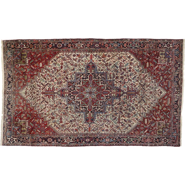 Antique Persian Heriz Rug - 11'05 x 19'00 For Sale In Dallas - Image 6 of 7