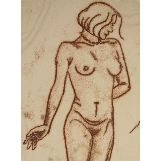 Fritz Uphoff, Two Female Nudes, 1930, Red Chalk Drawing For Sale - Image 3 of 7