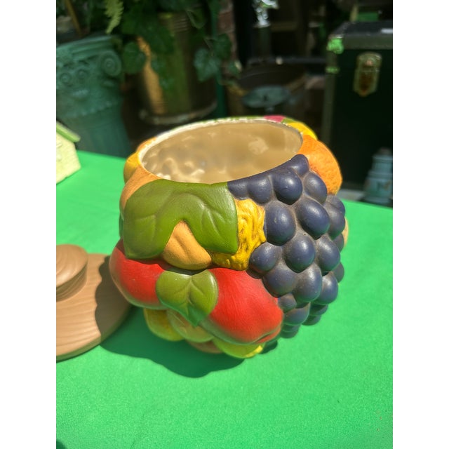 Vintage Ceramic Hand Painted Fruit Style Cookie Jar For Sale In Atlanta - Image 6 of 7