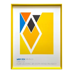Larry Zox Vintage 1975 Mid Century Modernist Fine Art Lithograph Print Framed Palm Beach Exhibition Poster