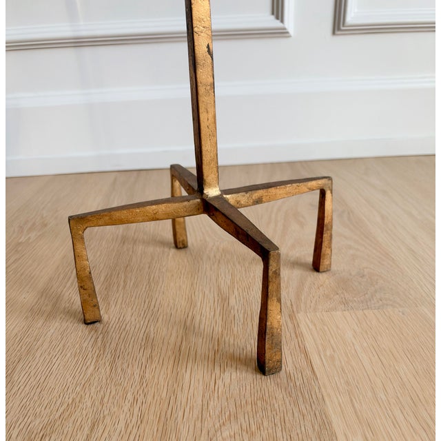 Glass Discontinued Global Views Quad Pod Gold Leaf & Glass Accent Table For Sale - Image 7 of 9