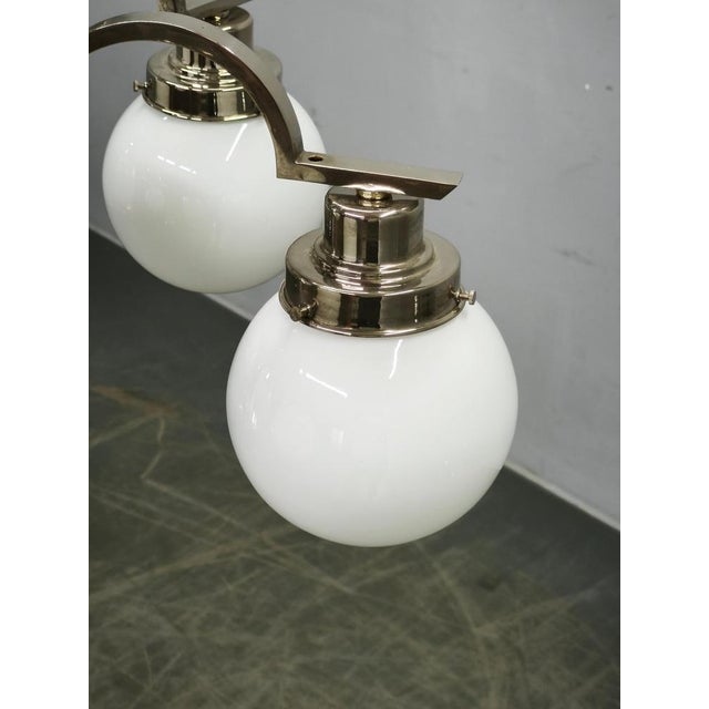 Art Deco Chrome 5-Light Chandelier, Former Czechoslovakia, 1930s For Sale - Image 11 of 14