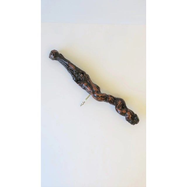 Brown French Fruitwood Corkscrew Wine Bottle Opener, Large For Sale - Image 8 of 9