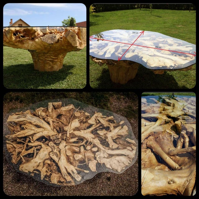 2020s Monumental One-of-a-Kind Sculptural Root Table With Custom Tempered Glass For Sale - Image 5 of 8