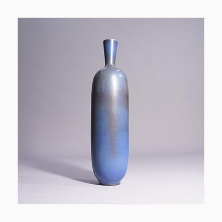 Ceramic High Vase in Stoneware with Hares Fur Glaze by Berndt Friberg for Gustavsberg, 1955 For Sale - Image 7 of 7