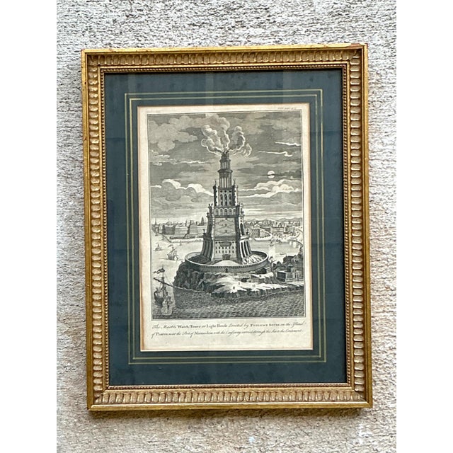 Antique Architectural Engraving in Gilt Frame For Sale - Image 12 of 15