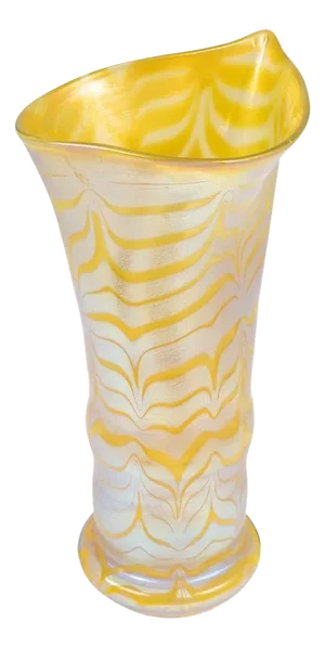 Art Nouveau Bohemian Glass Vase in Yellow from Johann Loetz Witwe, 1900s