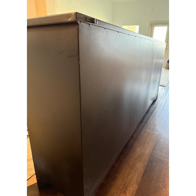 Black Contemporary Lulu and Georgia "Marjorie" Glass-Front Metal Curio Sideboard For Sale - Image 8 of 14