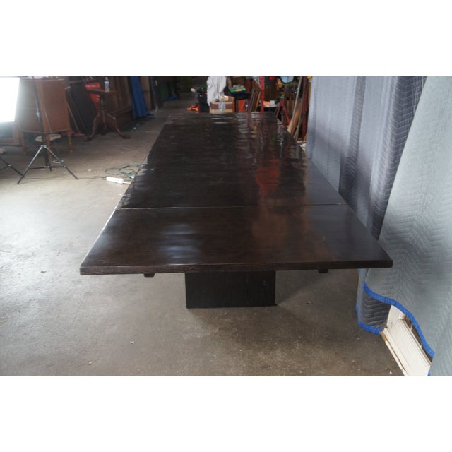 Restoration Hardware Wyeth Floating Rectangular Black Oak Modern Dining Table Rh For Sale - Image 13 of 17