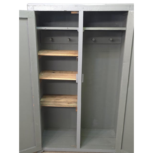 Curved Workshop Locker in Wood, 1950s For Sale - Image 11 of 18