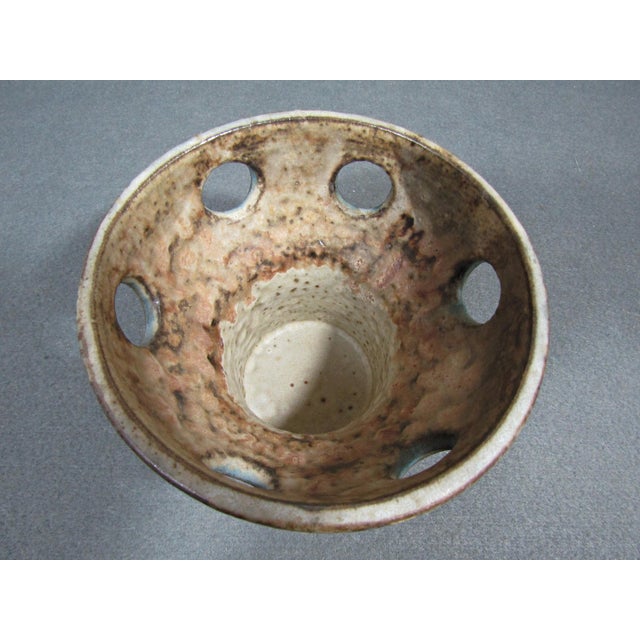 1970s Hannie Mein Signed Dutch Studio Pottery Ceramic Tea Light Holder For Sale - Image 4 of 10