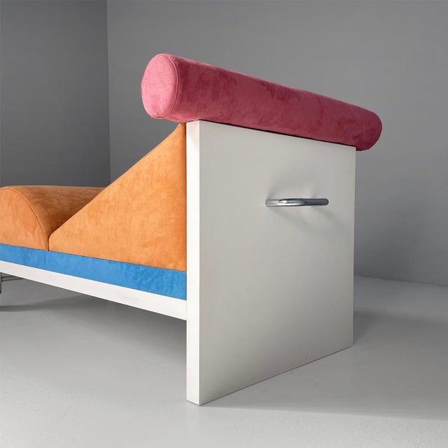 Orange Italian Chaise Lounge Juan by Marco Panini for Memphis, 1987 For Sale - Image 8 of 17