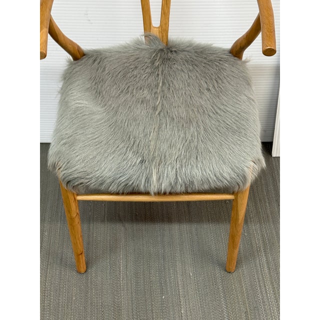H D Buttercup Kairo Goat Hide Wishbone Chair For Sale - Image 9 of 12
