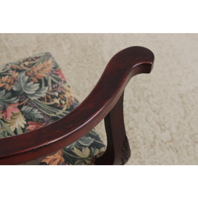 Textile Vintage Victorian Style Tete Tete Courting Chair For Sale - Image 7 of 16