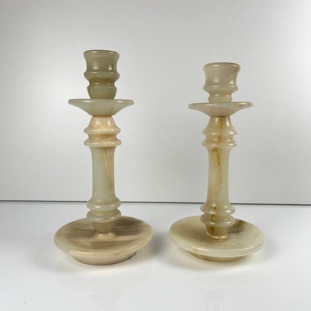 Alabaster Candlesticks, 1960s, Set of 2 For Sale - Image 13 of 13