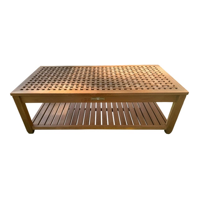 Summer Classics Ocean Teak Lattice Top Coffee Table For Sale