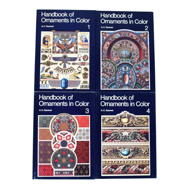 "Handbook of Ornaments in Color Volumes 1-4" 1978 Racinet, a.c. For Sale