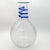 Blenko Clear Crackle Decanter #9432 Clear Crystal With Electric Blue Spiral Ribbing C 2007 For Sale - Image 9 of 12