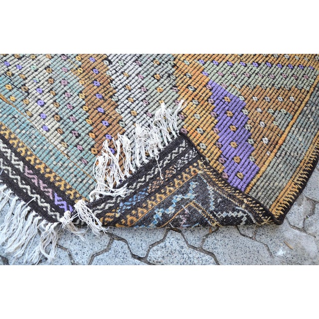 1960s Geometric Turkish Size Kilim Rug For Sale - Image 4 of 11