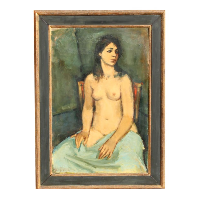 Red Chair, 1964 Oil Painting by Jan De Ruth For Sale