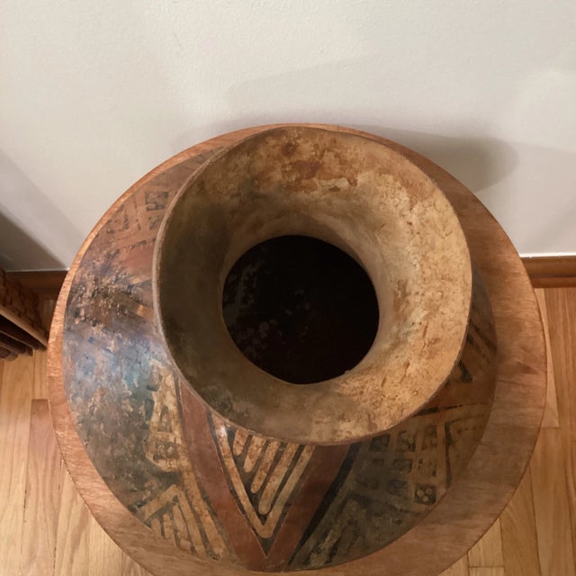 19th Century Antique Art Terracotta Polychrome Amphora Vessel For Sale - Image 5 of 13