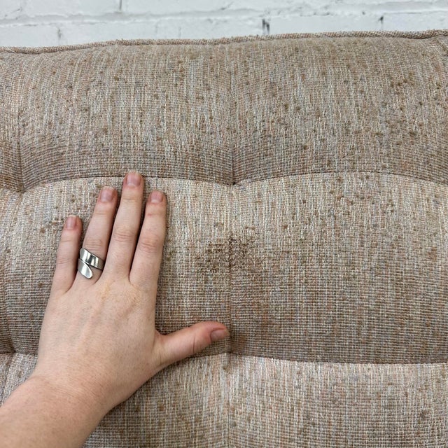 Peach Mid Century Modern Florence Knoll Relaxed Two Seater Sofa Loveseat for Reupholstery For Sale - Image 8 of 11