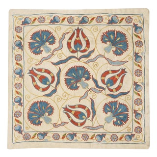 20"x20" 100% Silk Cushion Cover. Modern Lace Pillow. Embroidery Toss Pillow For Sale