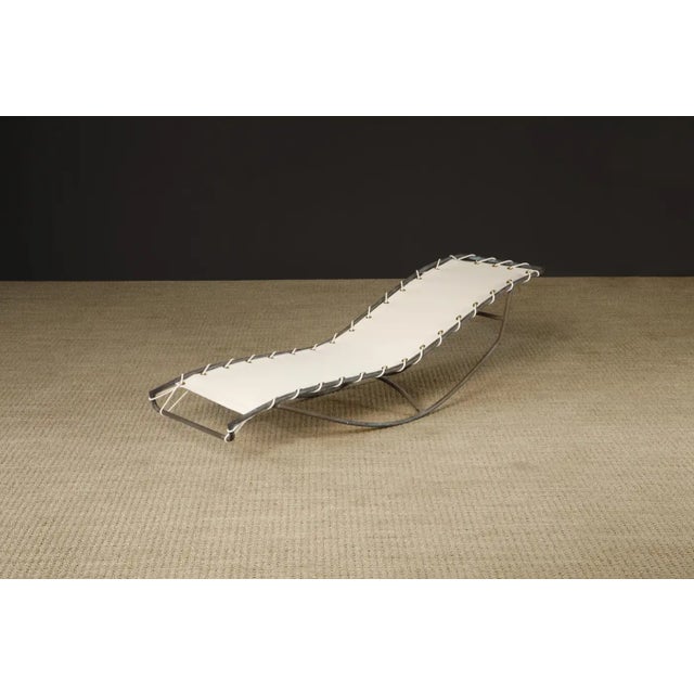 1960s Walter Lamb for Brown Jordan Bronze 'Waikiki' Rocking Chaise, 1960s, New Canvas For Sale - Image 5 of 18