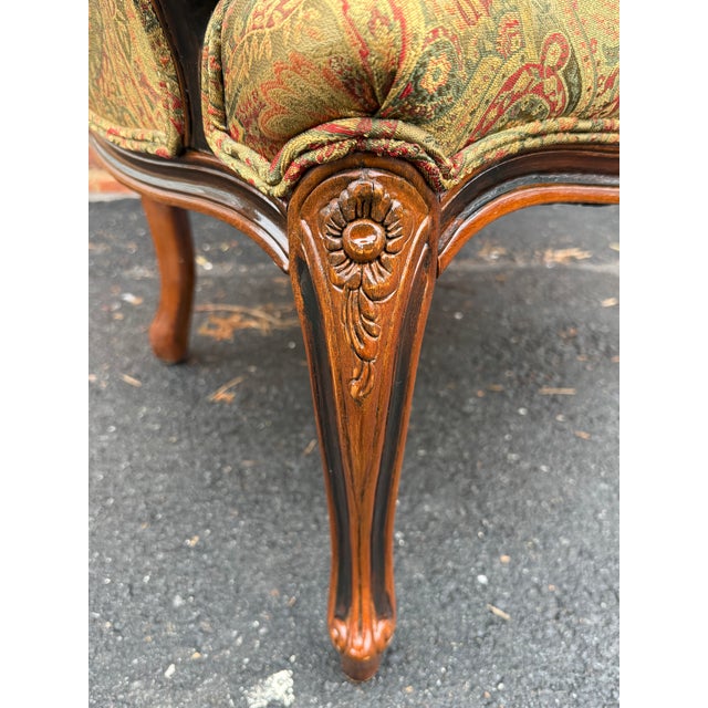 Pair of Vintage Ethan Allen French Louis XVI Style Bergères Armchairs.. Made in Italy For Sale - Image 14 of 17