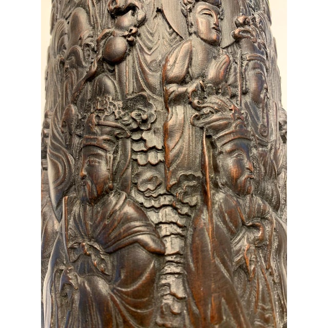 Finely Carved Chinese Brush Holder Pot For Sale - Image 15 of 16