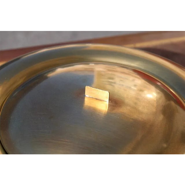Circular Tobacco Box in Brass, Italy, 1950s For Sale - Image 9 of 11