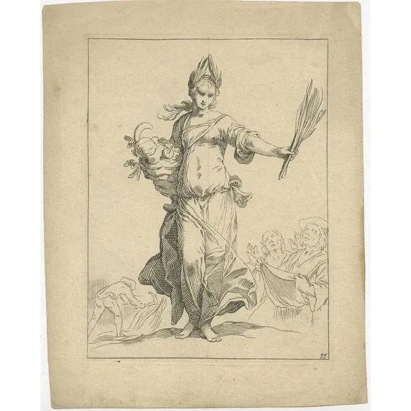 Set of two antique mythology prints. These prints originate from 'Prima Pars: 't Eerste deel van de Teeken- Konst' by...
