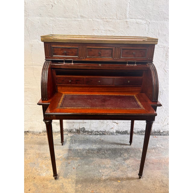 Stone French Louis XVI Style Roll Top Desk For Sale - Image 7 of 18