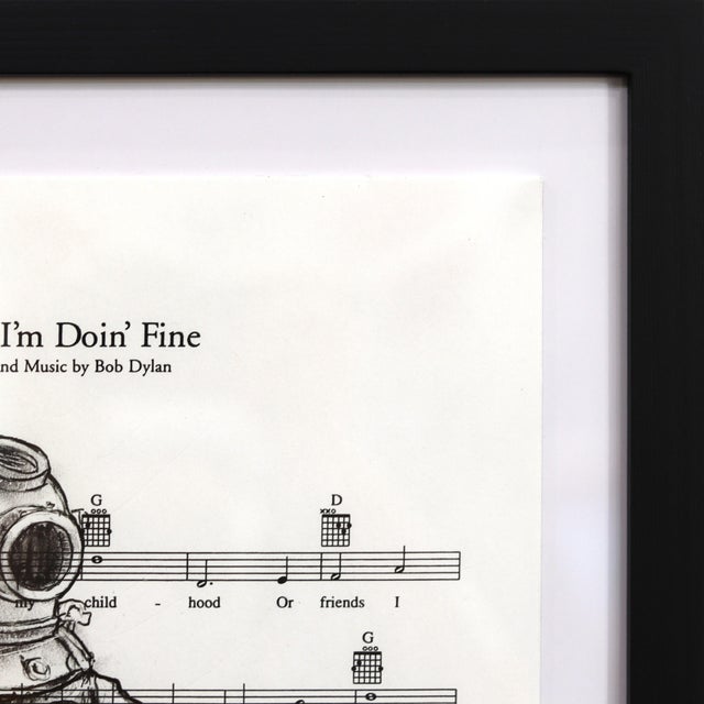 Pursuit of Contentment - Framed Original Figurative Narrative Mixed Media Artwork on Sheet Music For Sale - Image 4 of 9