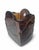 This piece is a Mid-Century Modern sculptural amber art glass vase. It was produced by the famous Czech glass studio Exbor...