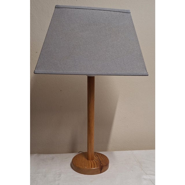 Vintage Table Lamp in Pinewood by Solbacken, 1970s, in Very Good conditions. Designed 1970 to 1979 This piece has an...