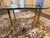 Hollywood Regency Vintage Hollywood Regency Brass and Kidney-Shaped Glass Writing Desk For Sale - Image 3 of 8