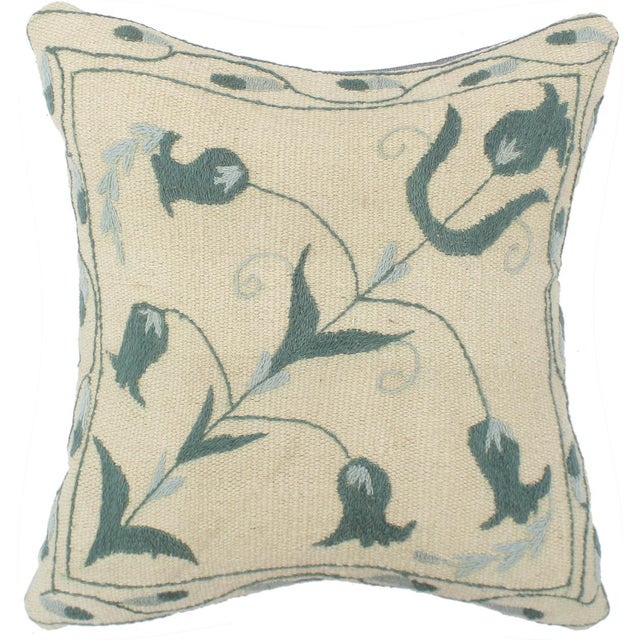 Vintage Rustic Walmsley Kilim Suzani Handmade Pillow For Sale - Image 9 of 9