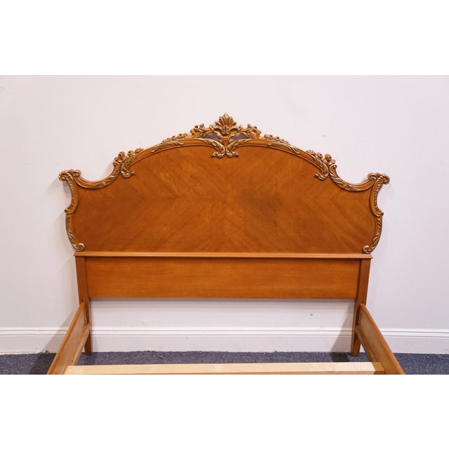 Early 20th Century Vintage Antique Solid Maple French Provincial Rococo Revival Full Size Bed 11200 For Sale - Image 5 of 11