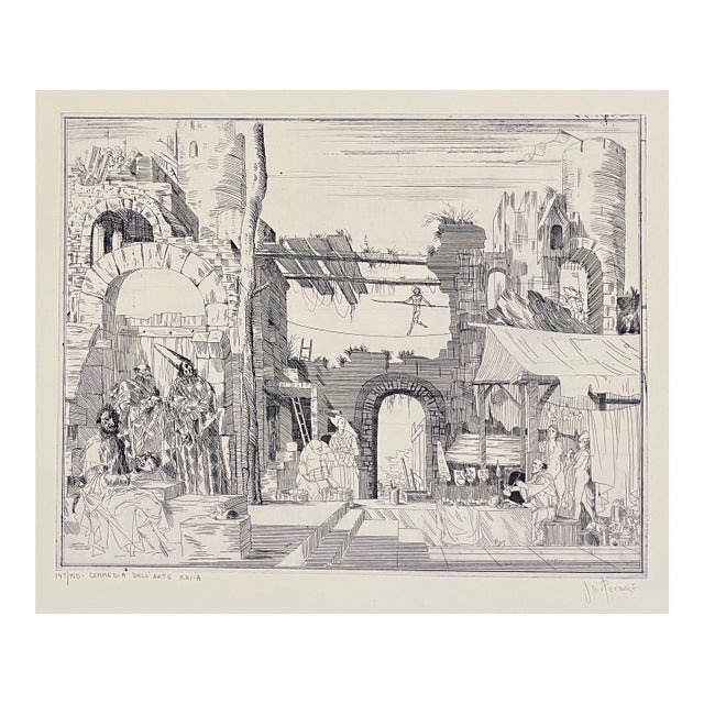 Joseph Pecsenke Commedia Dell'arte XXI Etching For Sale