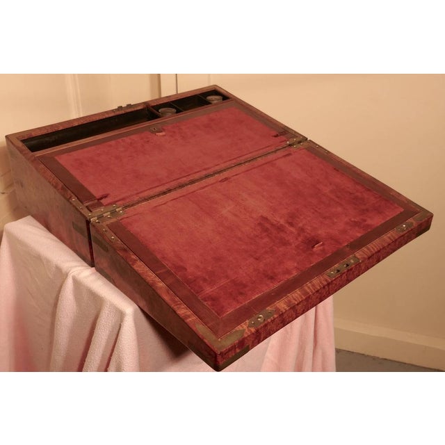 Antique Pollard Oak Campaign Writing Slope, 1880 For Sale - Image 3 of 10