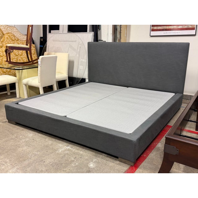 Contemporary Eastern King Restoration Hardware Modena Bed Frame For Sale - Image 3 of 12