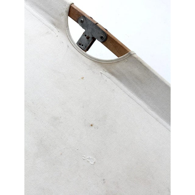 Vintage Wood & Canvas X-Frame Cot For Sale - Image 9 of 12