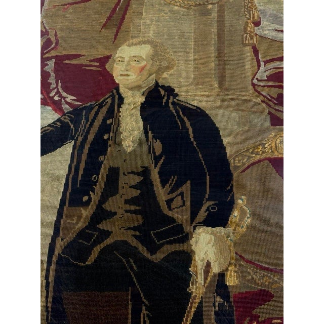 Textile 19th Century Large Berlin Wool Work Picture of George Washington For Sale - Image 7 of 10